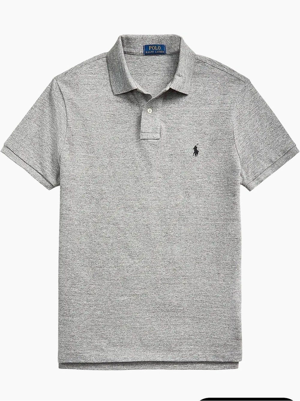Polo by Ralph Lauren Men's Grey Heather Cotton Polo Shirt Large